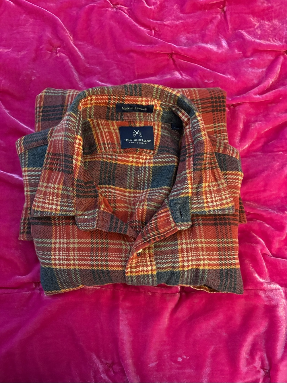 Men's Red Plaid Button-Down Shirt